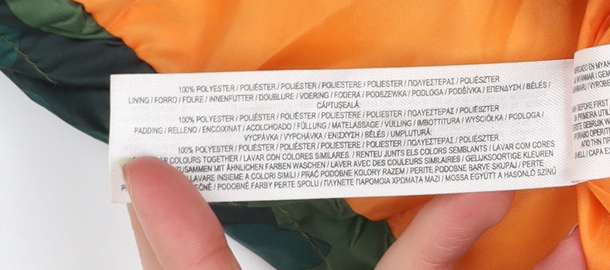 Primark Boys Green Camouflage Hooded Puffer Jacket 4-5 Years