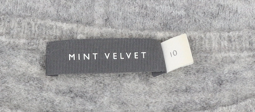 Mint Velvet Women Grey Size 10 Jumper Dress Wool Blend Long Sleeve