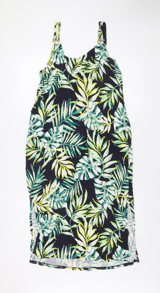 F&F Women’s Multicoloured Size 14 Tropical Knee Length Slip Dress