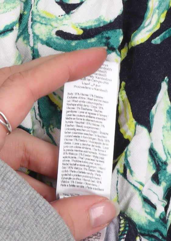 F&F Women’s Multicoloured Size 14 Tropical Knee Length Slip Dress