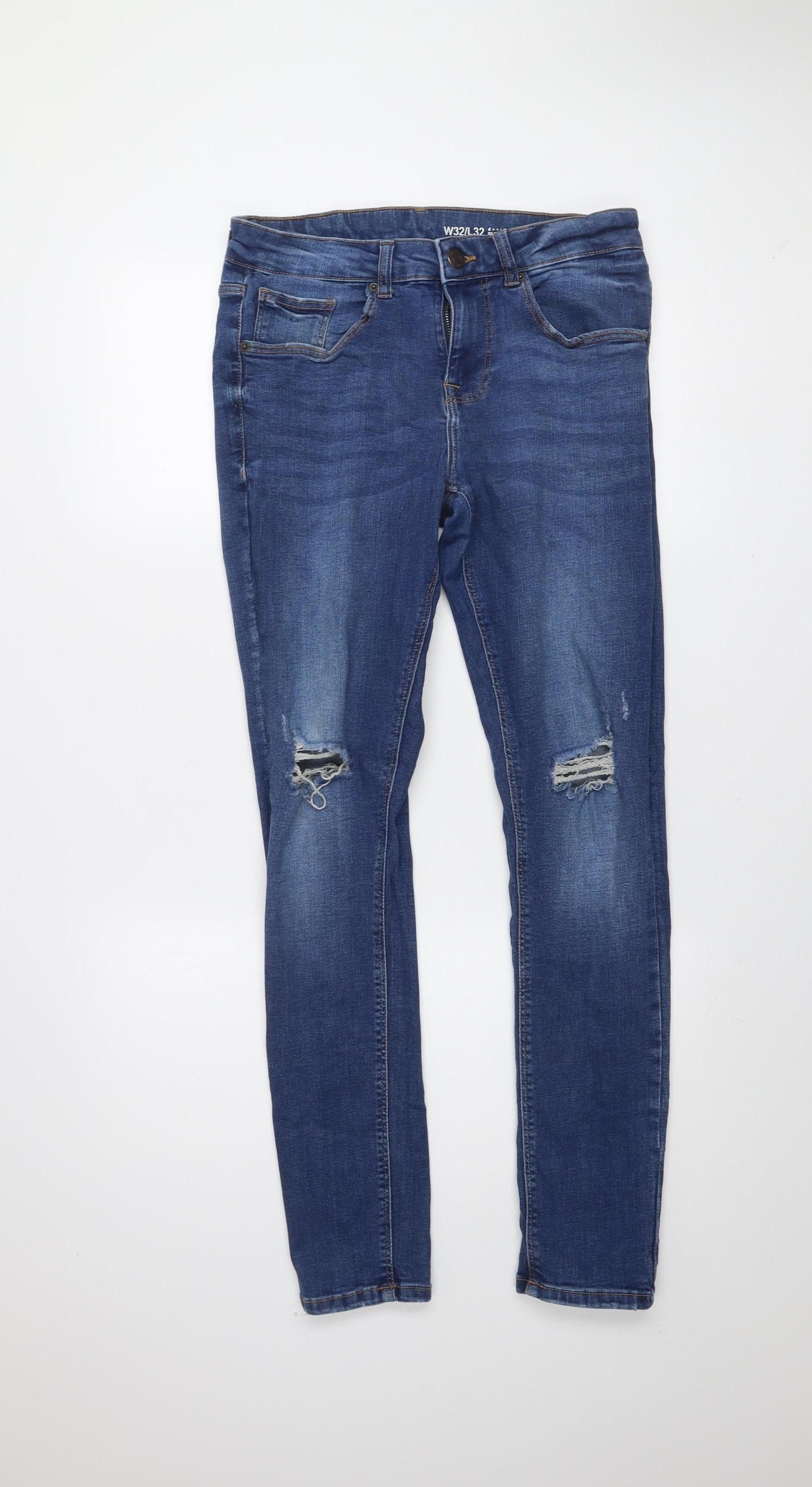 Denim Co. Men's Blue Super Skinny Stretch Jeans W32 L32
