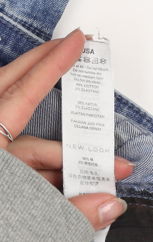 New Look Men Blue Skinny Stretch Jeans 30/32 Regular Fit Denim