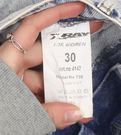 Womens UK Size 30 X-Ray Relaxed Fit Mom Blue Jeans
