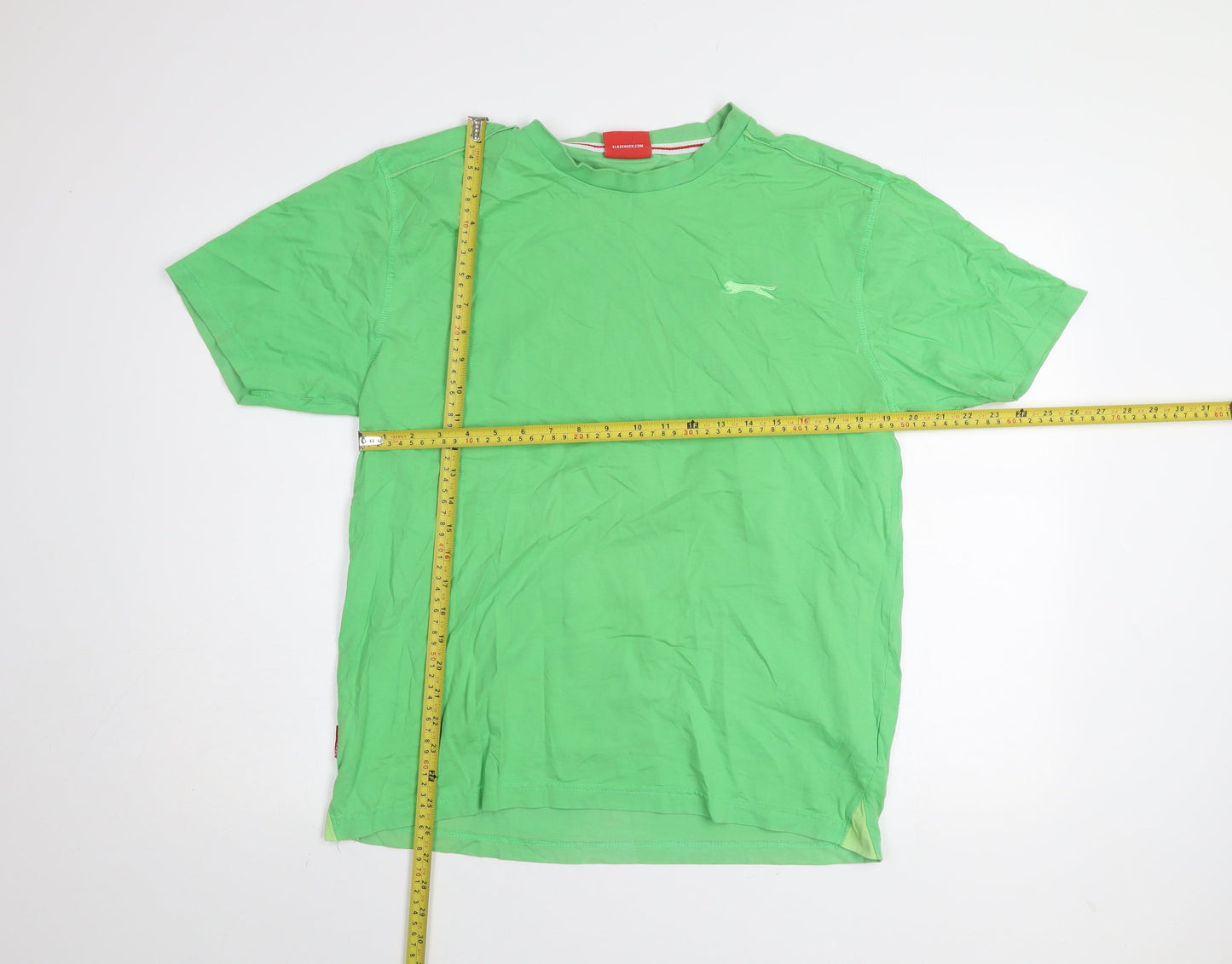 Slazenger Men's Green Crew Neck Cotton Short Sleeve T-Shirt Size L