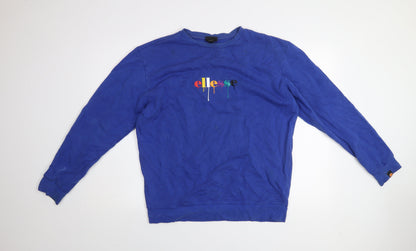 Mens UK Size M ellesse Blue Pullover Sweatshirt