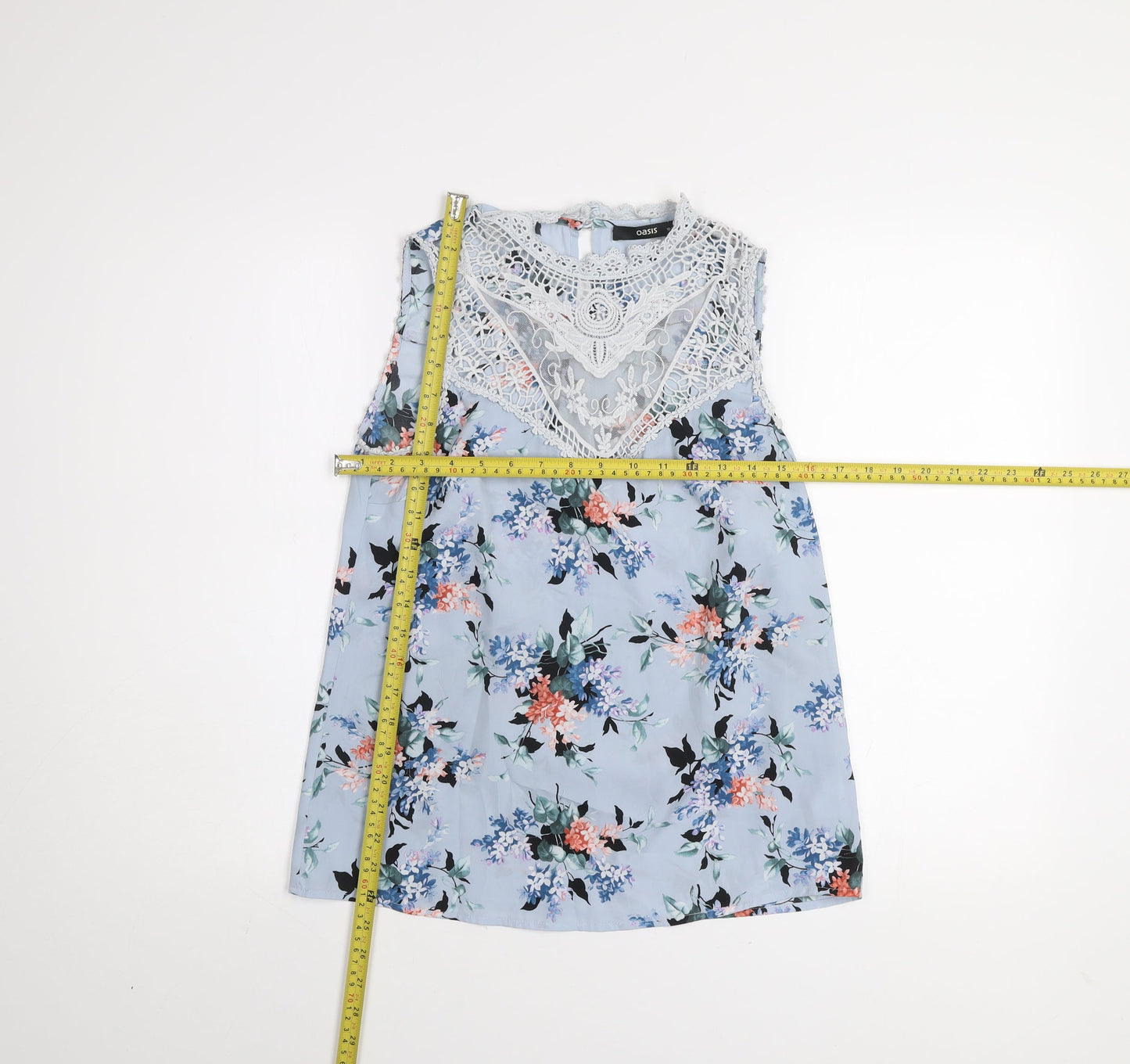 Womens UK Size 10 Oasis Blue Camisole Blouse