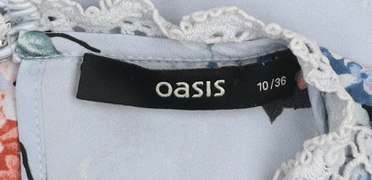 Womens UK Size 10 Oasis Blue Camisole Blouse