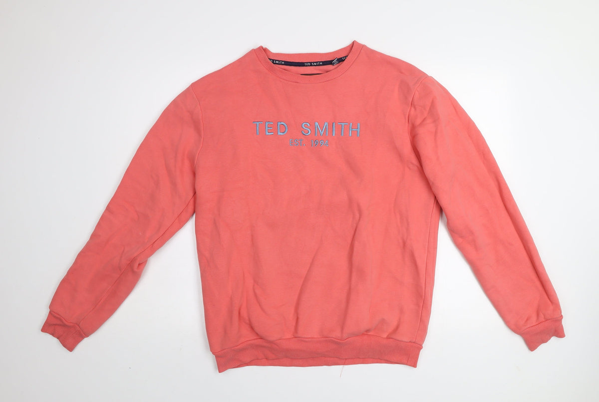 Mens UK Size L Ted Smith Pink Pullover Sweatshirt