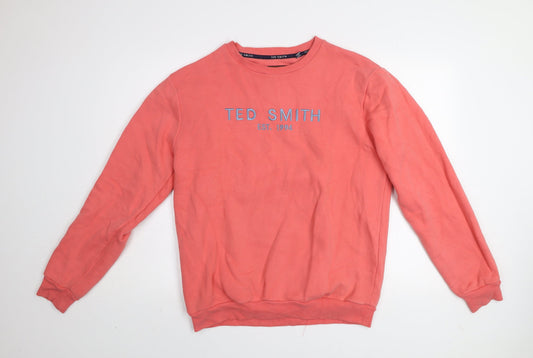 Mens UK Size L Ted Smith Pink Pullover Sweatshirt