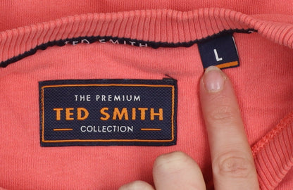Mens UK Size L Ted Smith Pink Pullover Sweatshirt