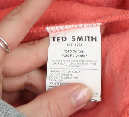 Mens UK Size L Ted Smith Pink Pullover Sweatshirt