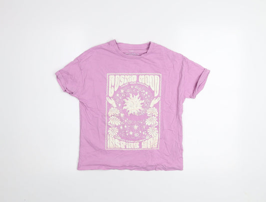 Girls UK Size 10-11 Years Marks and Spencer Purple Basic T-Shirt