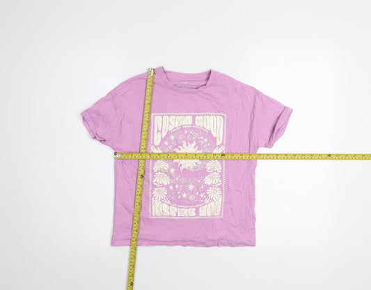 Girls UK Size 10-11 Years Marks and Spencer Purple Basic T-Shirt