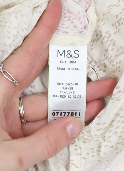 Womens UK Size 10 Marks and Spencer Ivory Tunic Blouse