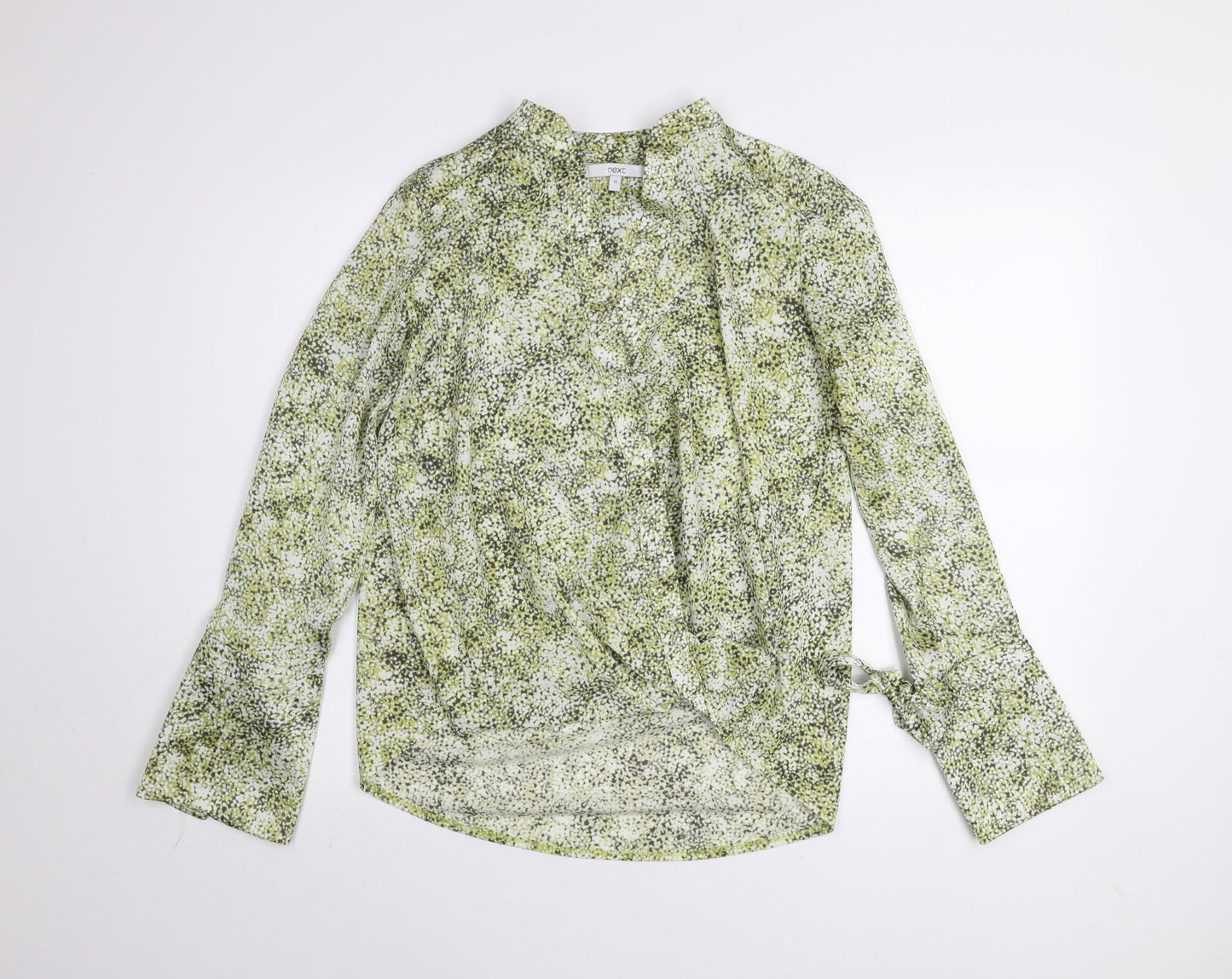 Womens UK Size 10 NEXT Green Wrap Blouse