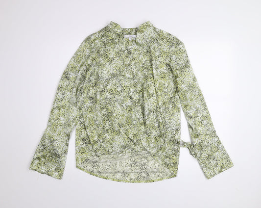 Womens UK Size 10 NEXT Green Wrap Blouse
