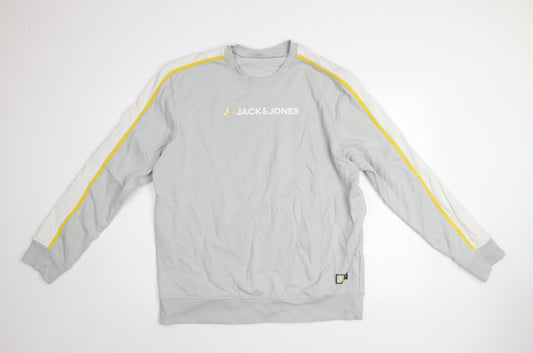 Mens UK Size 2XL JACK & JONES Grey Pullover Sweatshirt