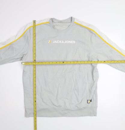 Mens UK Size 2XL JACK & JONES Grey Pullover Sweatshirt