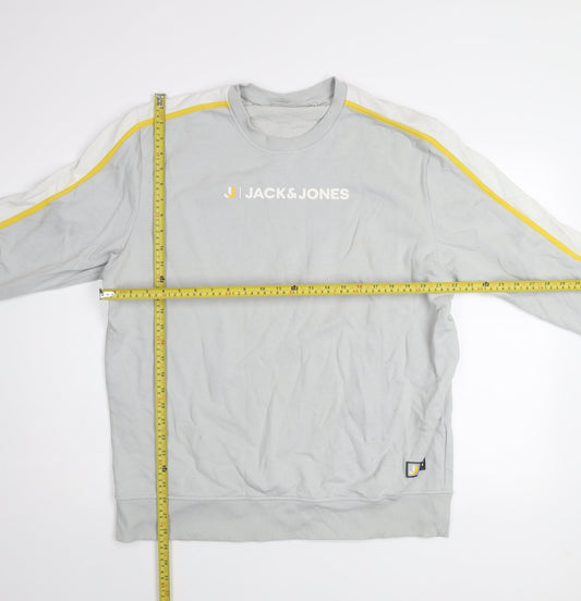Mens UK Size 2XL JACK & JONES Grey Pullover Sweatshirt