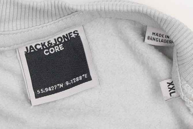 Mens UK Size 2XL JACK & JONES Grey Pullover Sweatshirt