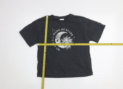 Girls UK Size 11 Years NEXT Black Basic T-Shirt