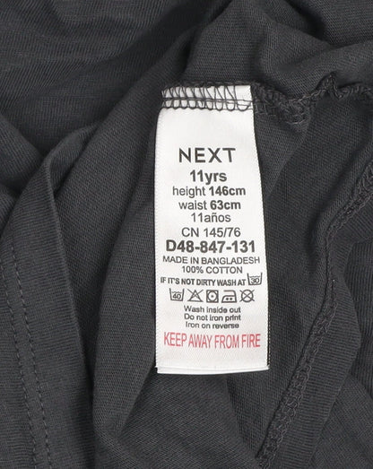 Girls UK Size 11 Years NEXT Black Basic T-Shirt