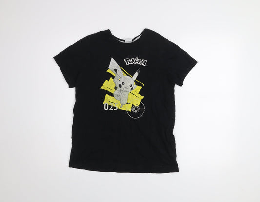 Boys UK Size 12-13 Years Pokémon Black Basic T-Shirt