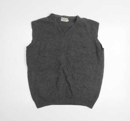 Blarney Woollen Mills Men's Grey 2XL Wool V-Neck Sleeveless Vest