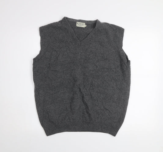 Blarney Woollen Mills Men's Grey 2XL Wool V-Neck Sleeveless Vest
