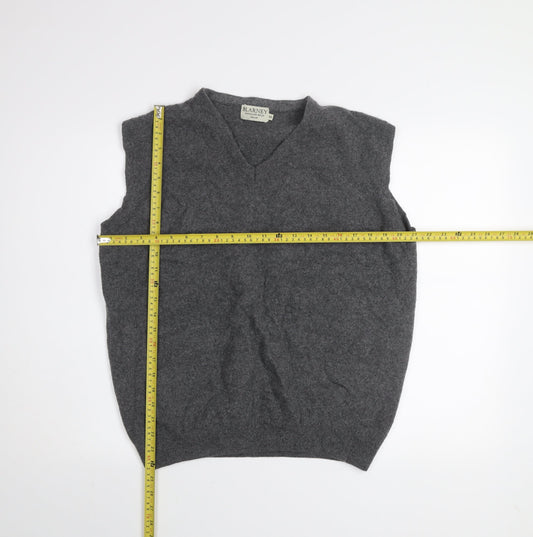 Blarney Woollen Mills Men's Grey 2XL Wool V-Neck Sleeveless Vest