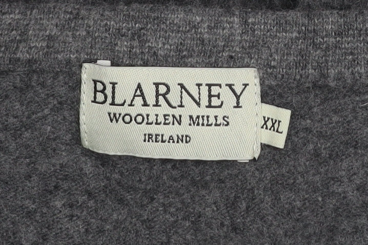 Blarney Woollen Mills Men's Grey 2XL Wool V-Neck Sleeveless Vest