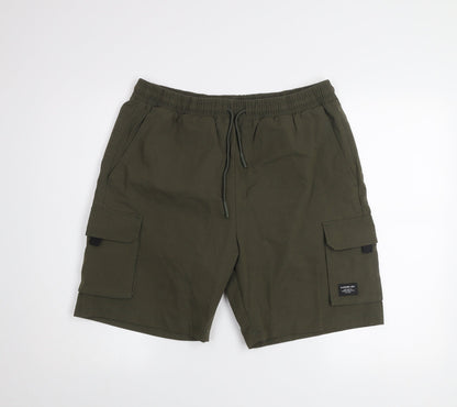 Closure LDN Men's Green Cargo Shorts XL Casual Elastic Waist