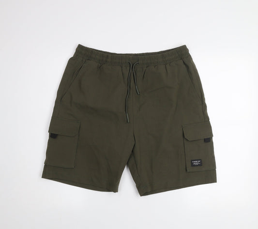 Closure LDN Men's Green Cargo Shorts XL Casual Elastic Waist
