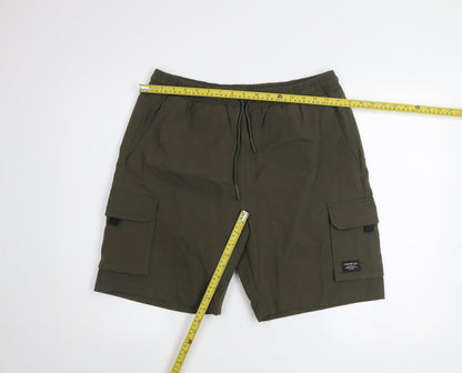 Closure LDN Men's Green Cargo Shorts XL Casual Elastic Waist