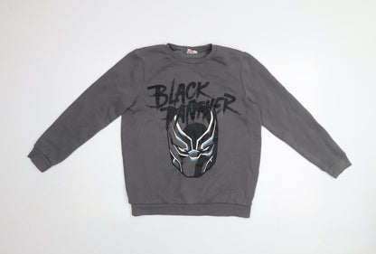 Marvel Boys Grey Black Panther Pullover Sweatshirt 12-13 Years