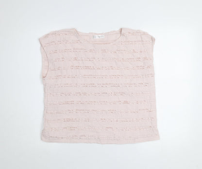 Gallery Women Light Pink Sleeveless Textured Blouse UK M
