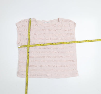 Gallery Women Light Pink Sleeveless Textured Blouse UK M
