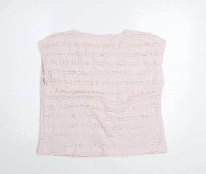 Gallery Women Light Pink Sleeveless Textured Blouse UK M