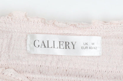 Gallery Women Light Pink Sleeveless Textured Blouse UK M