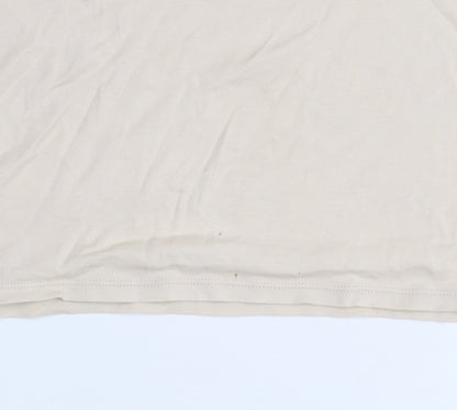 Womens UK Size M United Colors of Benetton Beige Basic T-Shirt