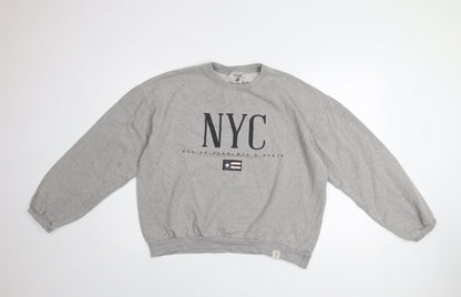 Womens UK Size 12 Pull & Bear Grey Pullover Sweatshirt