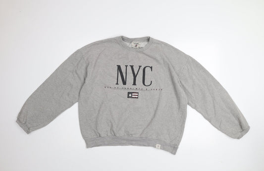 Womens UK Size 12 Pull & Bear Grey Pullover Sweatshirt