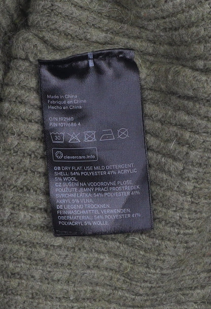 Womens UK Size 12 H&M Green 1/2 Zip Jumper