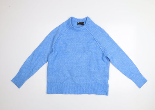 ASOS DESIGN Women’s Blue Relaxed Fit High Neck Knitted Jumper Size 8