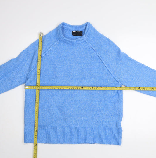 ASOS DESIGN Women’s Blue Relaxed Fit High Neck Knitted Jumper Size 8