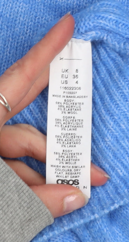 Womens UK Size 8 ASOS DESIGN Blue Pullover Jumper