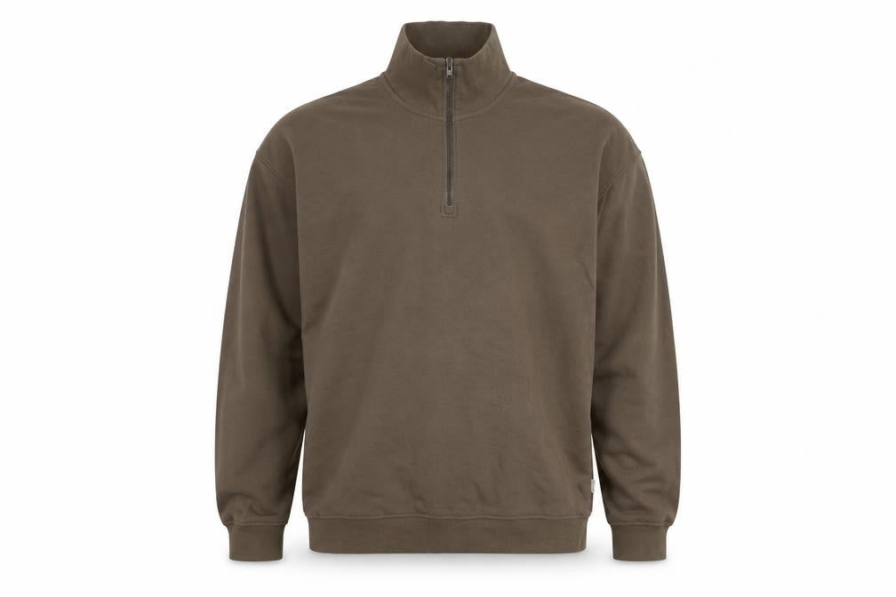Mens UK Size 2XL JACK & JONES Brown 1/2 Zip Sweatshirt
