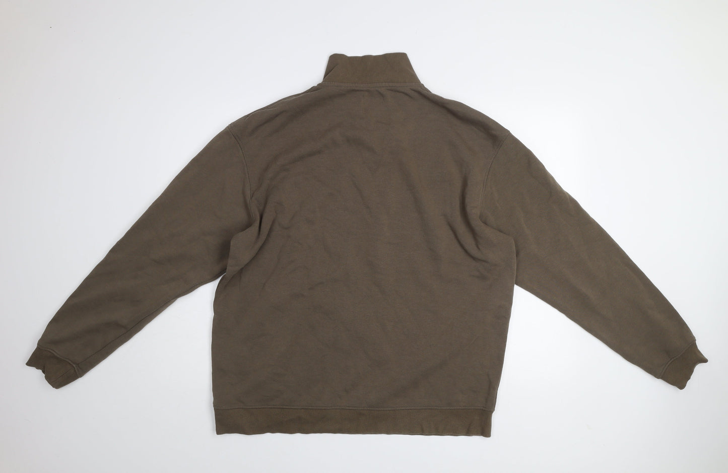 Mens UK Size 2XL JACK & JONES Brown 1/2 Zip Sweatshirt