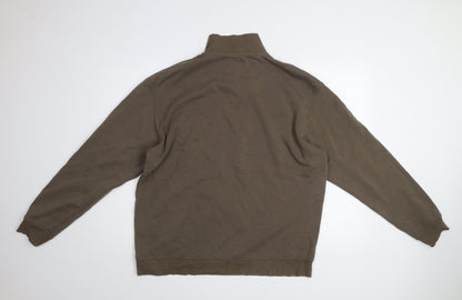 Mens UK Size 2XL JACK & JONES Brown 1/2 Zip Sweatshirt