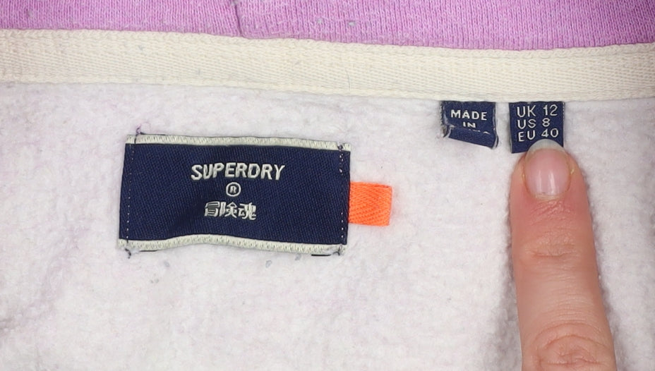 Womens UK Size 12 Superdry Purple Gym & TrainingRunning & JoggingWalking Jacket